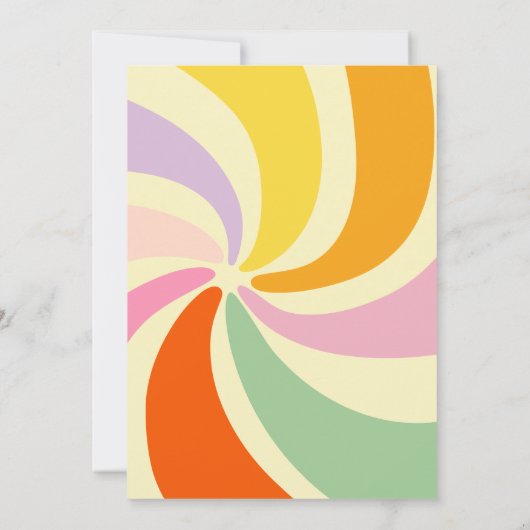 Retro 70s Groovy Wave Flower 85e verjaardag Kaart (Achterkant)