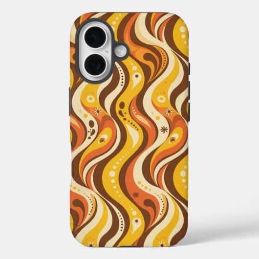 Retro 70s Groovy Wavy Lines Case (Achterkant)