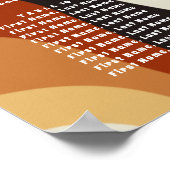 Retro 70s Groovy Wedding Bohemian Seating Chart Poster (Hoek)