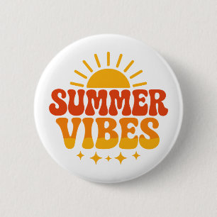 Retro 70s Groovy Zomer Vibes Zonneschijn Ronde Button 5,7 Cm