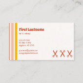 Retro 70s haarstyliste visitekaartje (Achterkant)