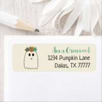 Retro 70's Halloween Groovy Return Address