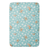 RETRO 70s Hippy Daisy Mod Butterfly Aqua Blue Dorm Badmat (Voorkant Verticaal)