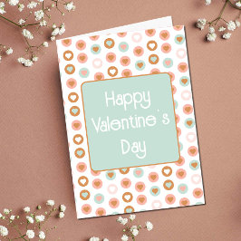 Retro 70s hippy Valentijnsdag Kaart