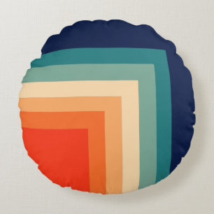 Retro 70s kleurenpalet rond kussen
