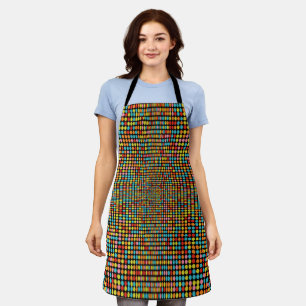 Retro 70s Kleurrijke Op Art Cirkels Overal Schort