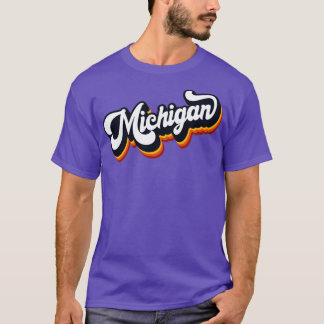 Retro 70s Lettering Michigan T-shirt