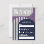  retro 70s marineboardbruiloft rsvp kaart (Voorkant)