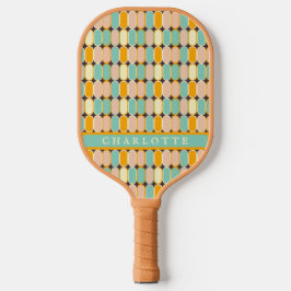 Retro  70s Mid Century geometrisch patroon Pickleball Paddle