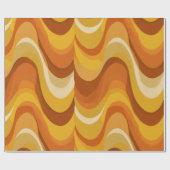 Retro 70s Orange Mustard Wave Abstract Pattern Cadeaupapier (Vlak)