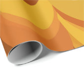 Retro 70s Orange Mustard Wave Abstract Pattern Cadeaupapier (Rol Hoek)