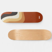 Retro 70s Oranje Abstract Groovy Hippie Monogram Skateboard (Horizontaal)