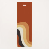 Retro 70s Oranje Abstract Groovy Hippie Monogram Yogamat (Voorkant)