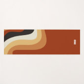 Retro 70s Oranje Abstract Groovy Hippie Monogram Yogamat (Voorkant (horizontaal))