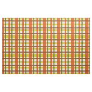 Retro 70s Oranje Gele Pset Funky Stof