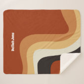 Retro 70s Oranje Groovy Hippie Persoonlijk Sherpa Deken (Voorkant (horizontaal))