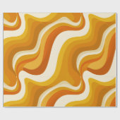 Retro 70s Oranje Mosterd Golf Abstract Patroon Cadeaupapier (Vlak)