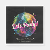 Retro 70's Party Disco Ball Sparkle Glam Wedding Servet (Voorkant)