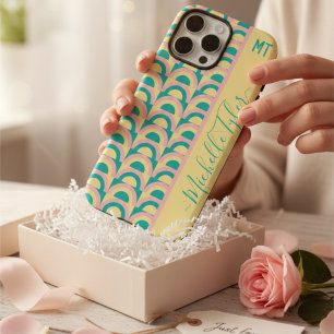 Retro 70s Pastel Groovy Geometrisch Gepersonalisee iPhone 16 Pro Max Hoesje