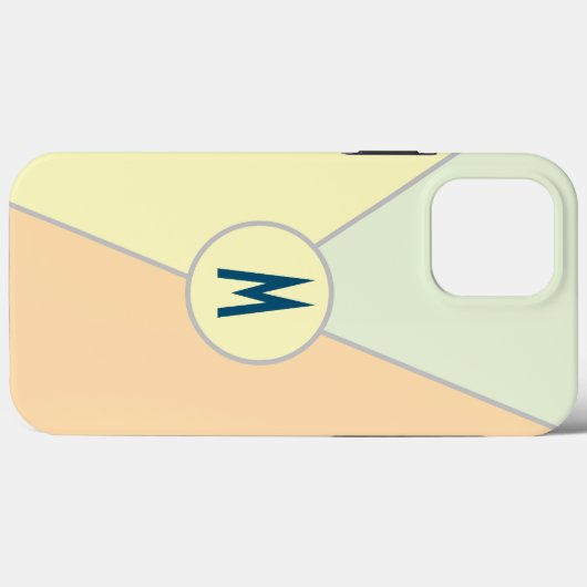 retro 70s pastel kleurenblok driehoek monogram Case-Mate iPhone case (Achterkant (horizontaal))
