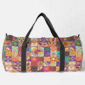 Retro 70s Patchwork Duffle Bag Plunjezak (Voorkant)