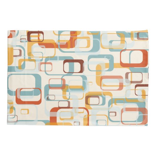 Retro  70s patroon in schaduwen van Oranje blauw Kussensloop (Achterkant)