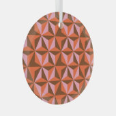 Retro 70's:  patroonachtergrond glas ornament (Voorkant Rechts)