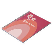 Retro 70s  persoonlijke naam notitieboek (Linkerzijde)