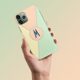 Retro 70s perzik groen blauwgroen pastel Kleurenbl iPhone 13 Pro Max Hoesje