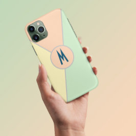 Retro 70s perzik groen blauwgroen pastel Kleurenbl iPhone 13 Pro Max Hoesje