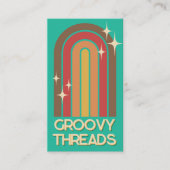Retro 70's Rainbow Arch Bling Stars Visitekaartje (Voorkant)