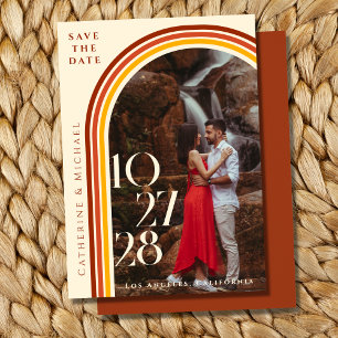 Retro 70s Rainbow Groovy Arch Foto Save The Date