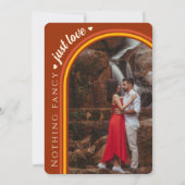 Retro 70s Rainbow Groovy Arch Photo Wedding Kaart (Achterkant)