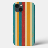 Retro 70s Rainbow Stripe  iPhone Case (Achterkant)