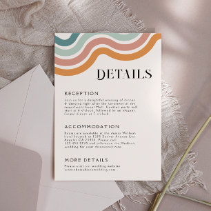  Retro 70's Rainbow Wedding Details Informatiekaartje