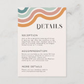 Retro 70's Rainbow Wedding Details Informatiekaartje (Voorkant)