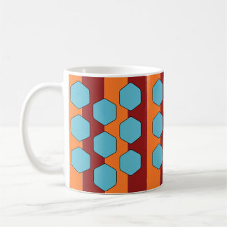 Retro 70s Rood Oranje Turquoise Patroon Koffiemok