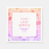 Retro 70s Roze Disco Bal Bachelorette Weekend Servet (Voorkant)