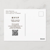 Retro 70s Sinaasappel Geel QR Code Huwelijk Briefkaart (Achterkant)