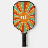 Retro 70s Starburst Monogram Sun Pickleball Paddle (Voorkant)