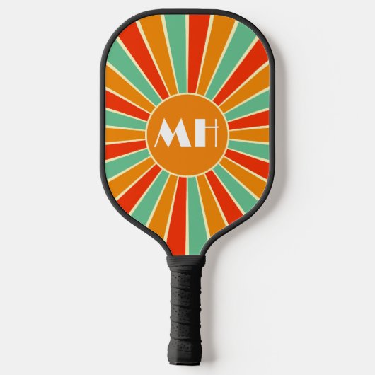 Retro 70s Starburst Monogram Sun Pickleball Paddle (Achterkant)