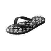 Retro 70s Stijl Bloem Monochroom RPT Patroon Kinder Teenslippers (Schuin)