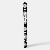 Retro 70s stijl bloem zwart-wit patroon Case-Mate iPhone case (Achterkant / Links)