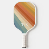 Retro 70s Stripe Monogram Pickleball Paddle (Achterkant)