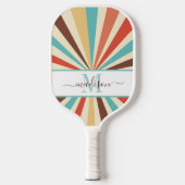 Retro 70s  Stripes Custom Monogram Pickleball Paddle (Voorkant)
