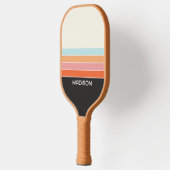 Retro 70s Stripes gepersonaliseerd Pickleball Paddle (Links)