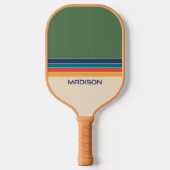 Retro 70s Stripes gepersonaliseerd Pickleball Paddle (Voorkant)