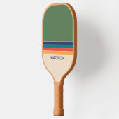 Retro 70s Stripes gepersonaliseerd Pickleball Paddle (Links)