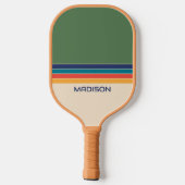 Retro 70s Stripes gepersonaliseerd Pickleball Paddle (Achterkant)