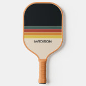Retro 70s Stripes gepersonaliseerd Pickleball Paddle (Achterkant)
